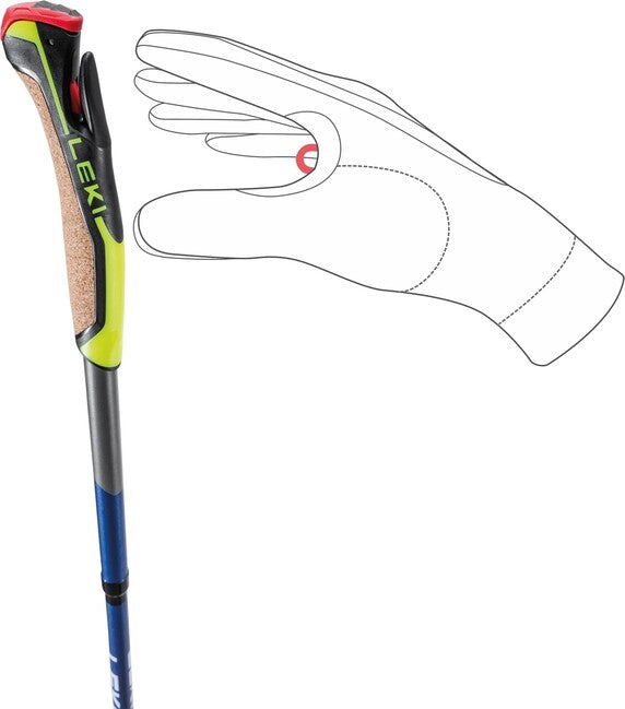 LEKI Traveller FX.One Carbon палиці для скандинавської ходьби, сріблясто-сірий-полярна темно-синя металік-неоново-жовта