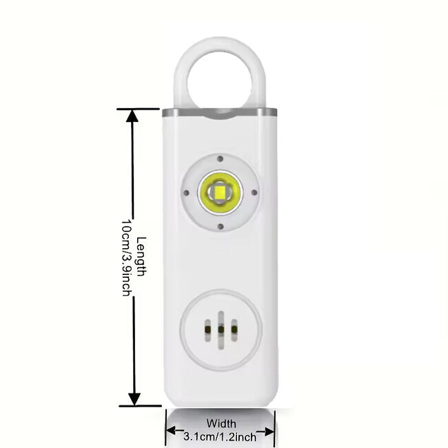 W&G SHIELD SOS персональна сирена з LED ліхтарем і спусковим кільцем для витягування, біла