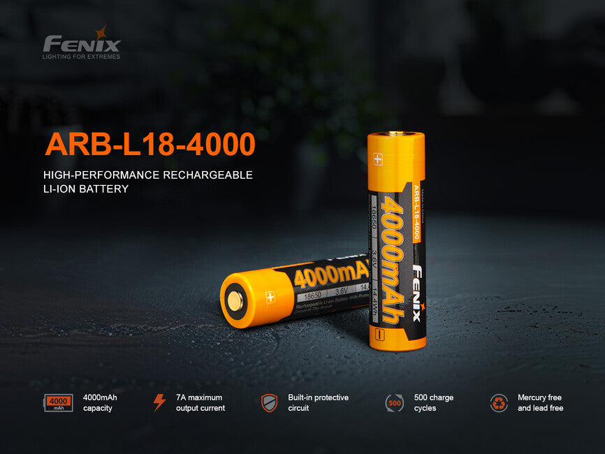 Fenix батарея акумуляторна 18650 4000 mAh (Li-Ion)