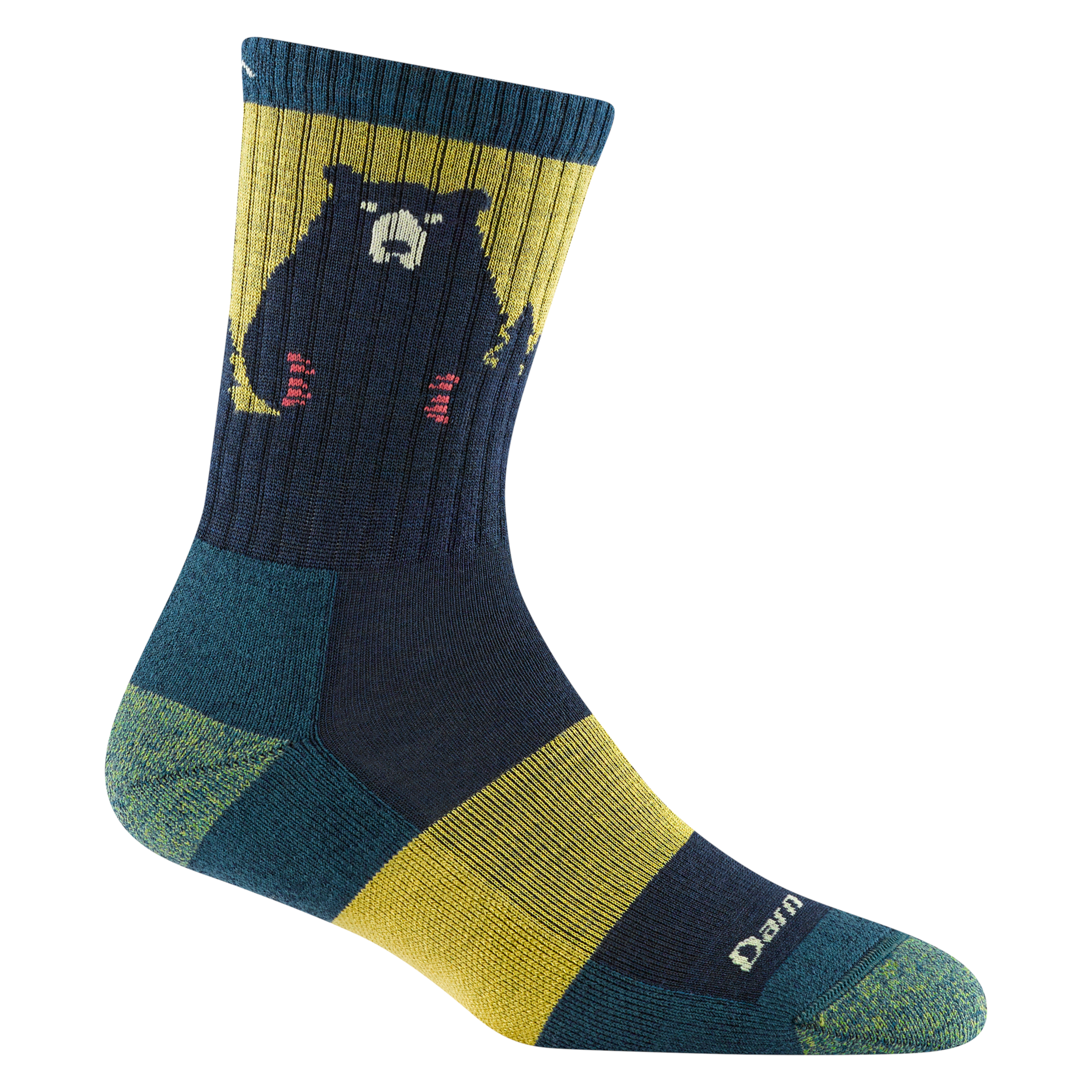 Darn Tough Bear Town Micro Crew туристичні шкарпетки з амортизацією, Dark Teal
