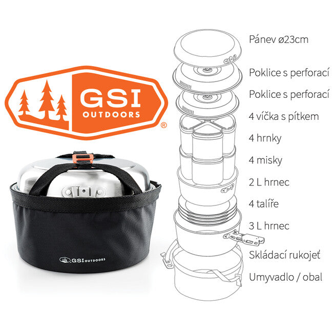 GSI Outdoors Glacier набір посуду для кемпінгу 2+3 л