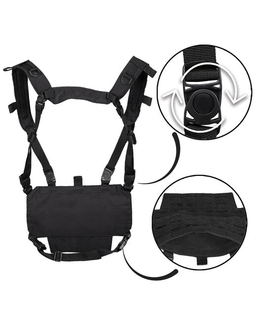 Mil-Tec CHEST RIG легкий тактичний жилет з LASER панеллю, чорний
