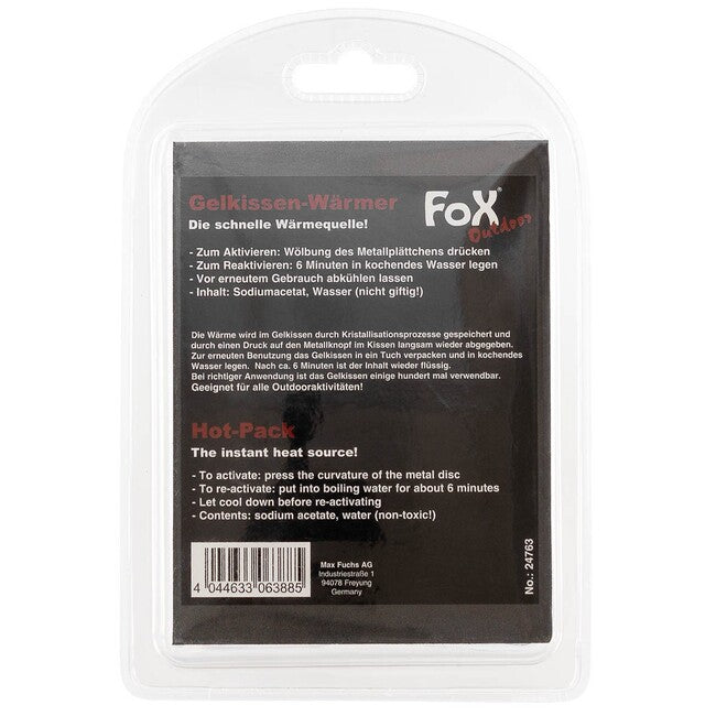 Fox Outdoor Hot Pack миттєвий джерело тепла реактивований, прозорий