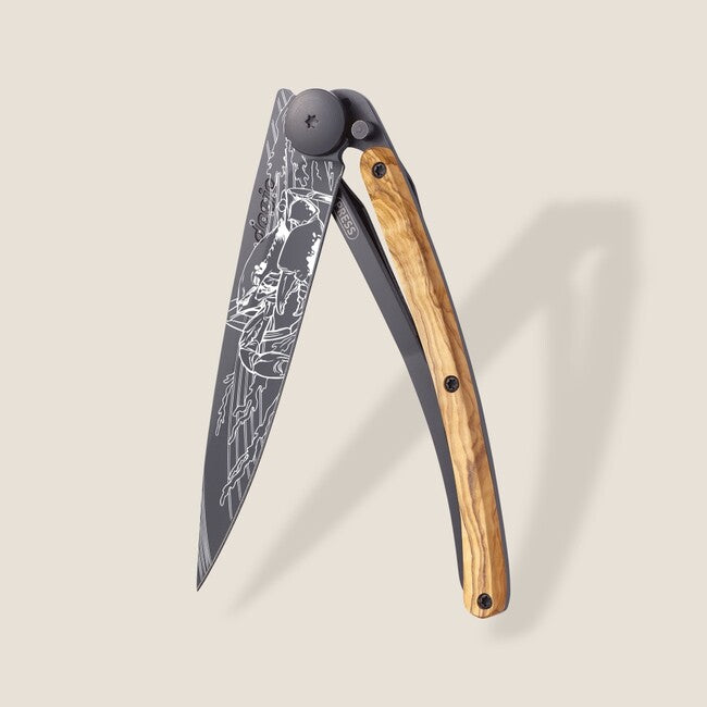 Deejo Tattoo складний ніж black olive wood, Cancer