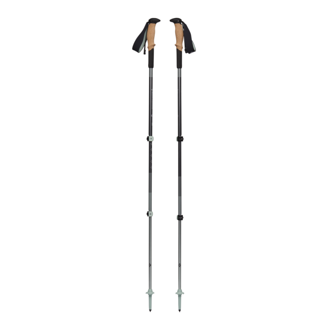 Black Diamond Pursuit Shock трекінгові палиці, сталево-сірі із піною зеленого кольору