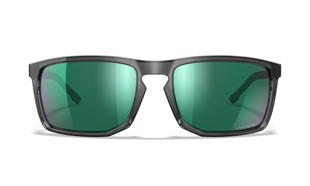 Wiley X сонячні окуляри Axe Captivate Polarized, зелене дзеркало/глянцевий кристальний сірий