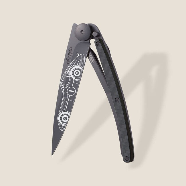 Deejo Tattoo складний ніж black carbon racing car