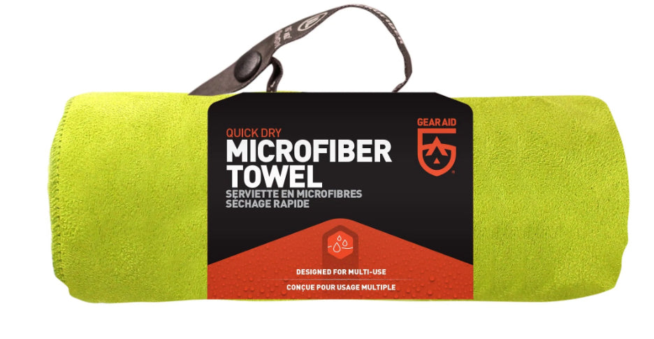 GearAid Microfiber Towel рушник з мікрофібри з антимікробним покриттям, лаймово-зелений, 50 x 100 см