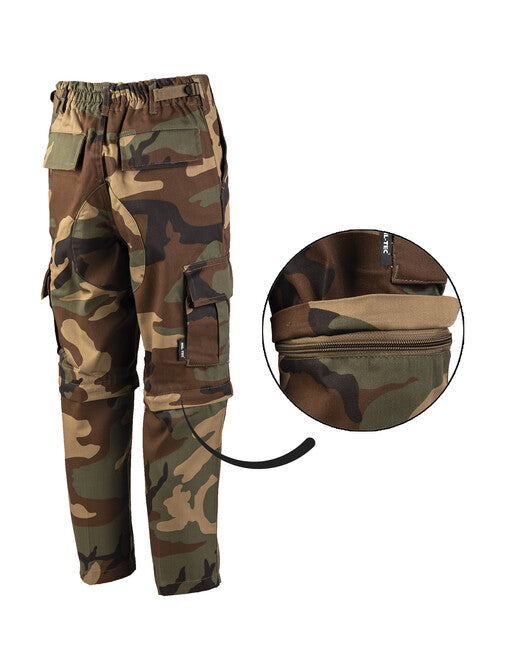 Mil-Tec US BDU штани дитячі ZIP-OFF, вудленд
