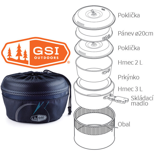 GSI Outdoors Bugaboo Base Camper набір посуду для кемпінгу 2+3 л