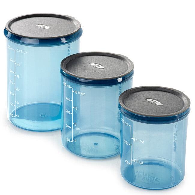 GSI Outdoors Infinity Storage Set набір пластикових контейнерів для їжі, прозорий синій