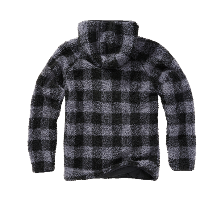 Brandit Worker куртка флісова з капюшоном Teddyfleece, чорна/сіра