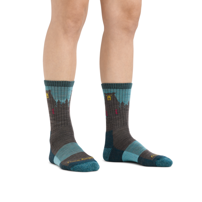 Darn Tough Bear Town Micro Crew шкарпетки легкі з подушкою, Aqua