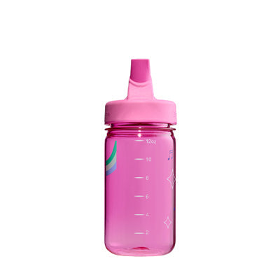 Nalgene Grip-n-Gulp Sustain пляшка дитяча для води 0,35 л з кришкою, рожева музичний слон