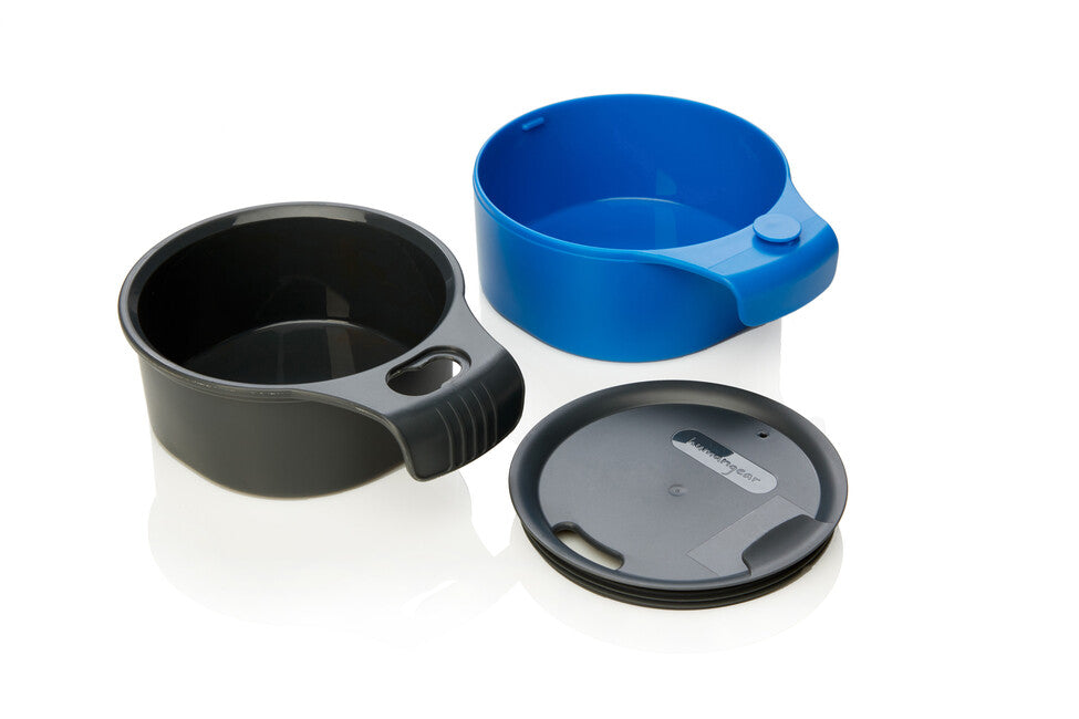 Humangear CupCUP туристична чашка 2в1 з інтегрованою додатковою чашкою та кришкою, вугільно-синя