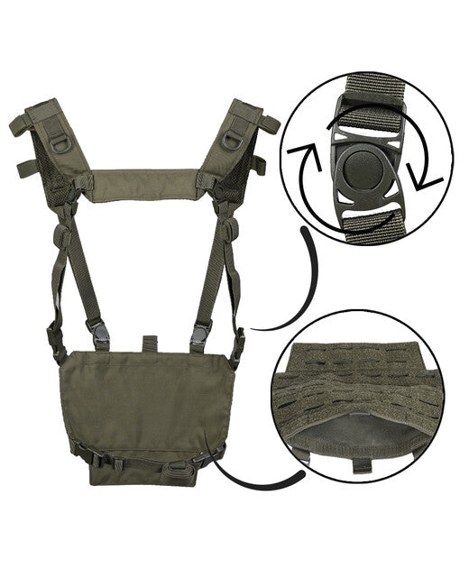 Mil-Tec CHEST RIG легкий тактичний жилет з LASER панелем, зелений