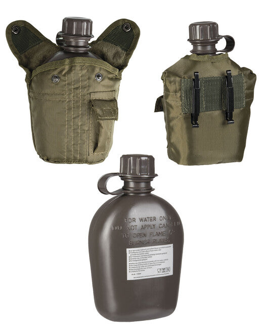 Mil-Tec US IMPORT польова фляга 1л з чохлом, оливкова