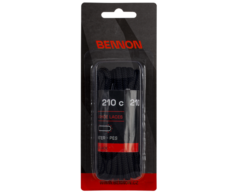 BENNON шнурки до взуття чорні 210 см