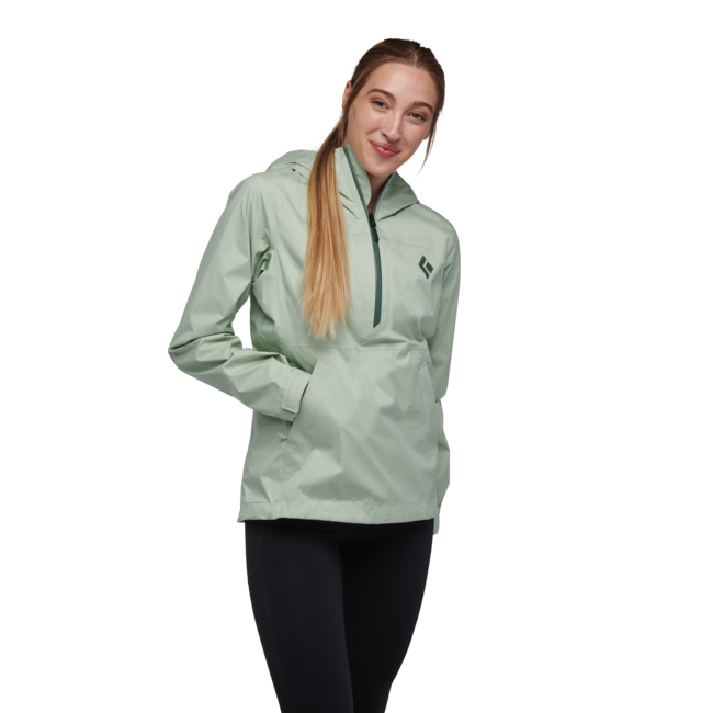 Black Diamond Stormline Stretch Anorak непромокаюча куртка жіноча, піна зелена