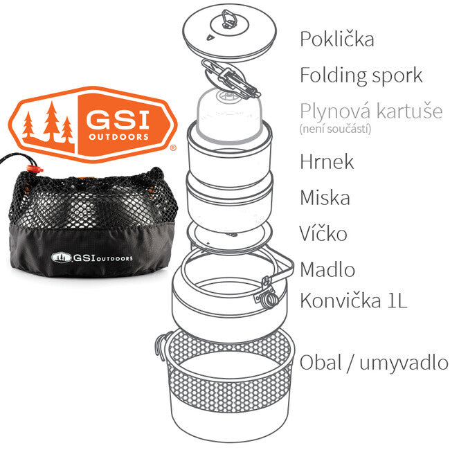 GSI Outdoors Glacier Ketalist набір для варіння на одну особу, 1 л