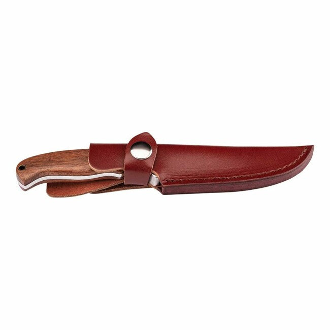 Herbertz універсальний ніж 9 см дамаськ дерево Cocobolo на пояс, шкіряний чохол