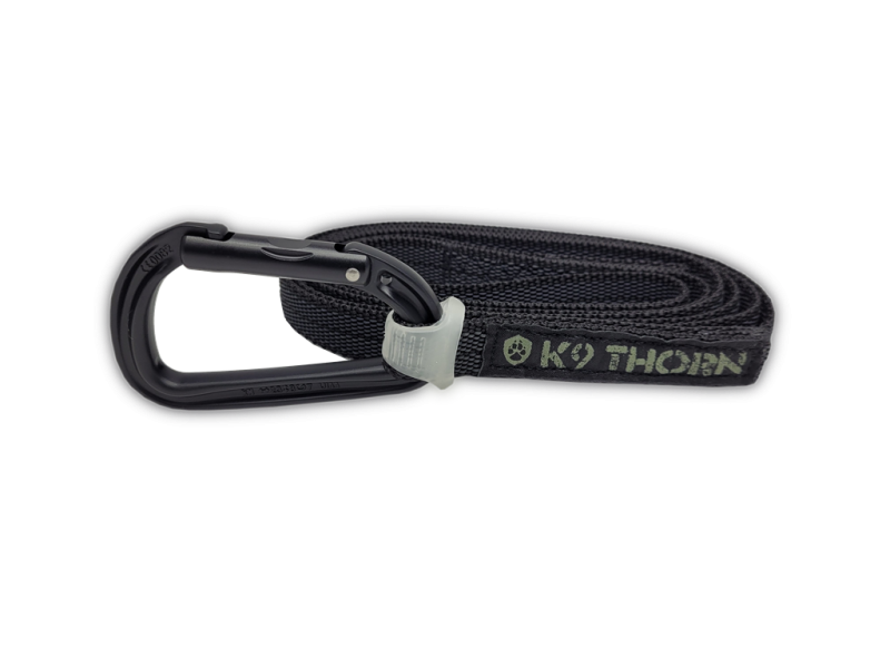 K9 Thorn повідець протиковзний з карабіном Petzl, чорний, L