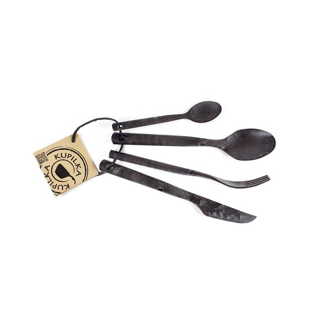 Kupilka CUTLERY кемпінговий прибір в упаковці, чорний