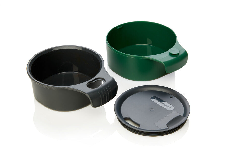 Humangear CupCUP туристичний кубок 2в1 з інтегрованою додатковою чашею та кришкою, вугільно-зелений