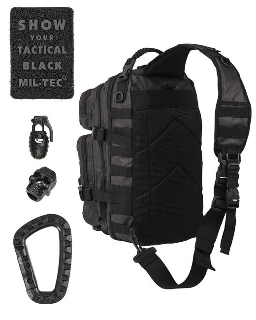 Mil-Tec LG однолямковий рюкзак тактичний, чорний