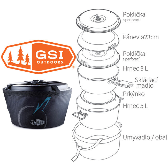 GSI Outdoors Pinnacle Base Camper кемпінговий набір посуду