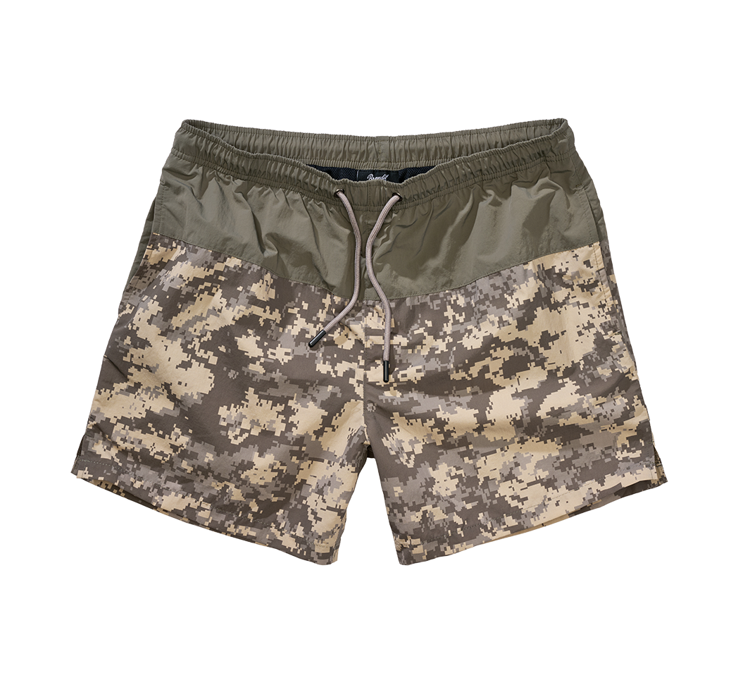 Brandit Swimshort Basic pánske plavky, olive/at-digital