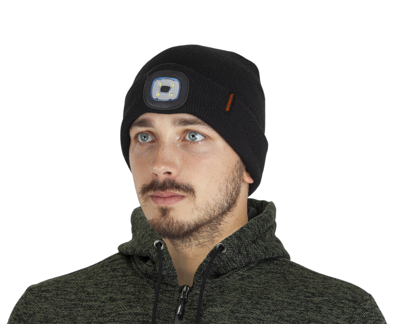 BENNON LUMOS шапка з LED ліхтарем USB LED, чорна