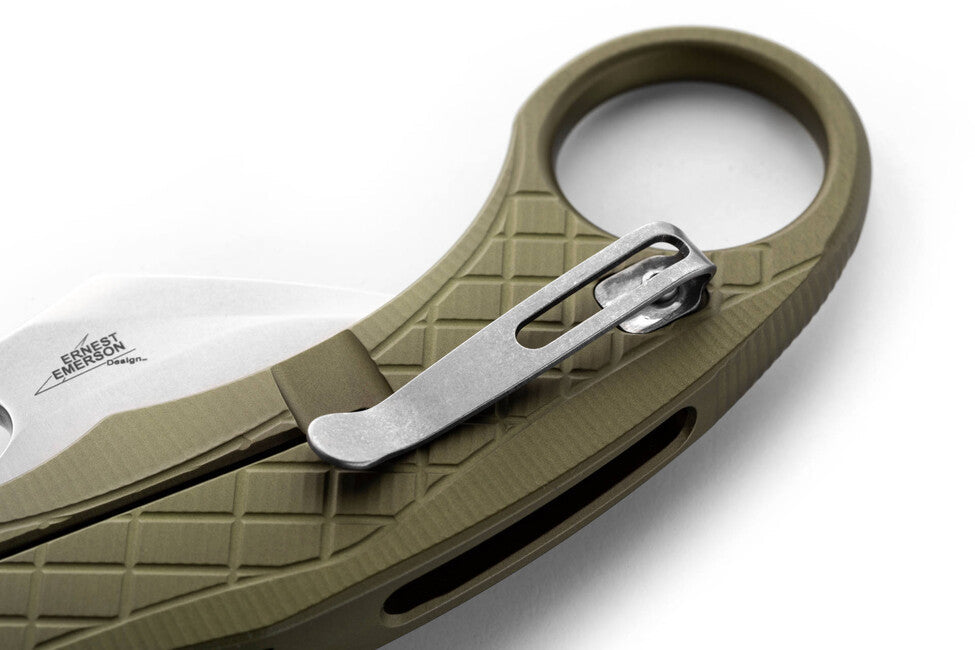 Lionsteel L.E. ONE 1 A GS ніж тип карамбіт Green/stone washed розроблений у співпраці з Emerson Design