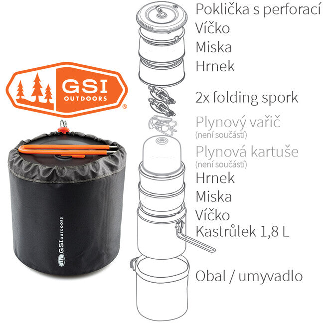 GSI Outdoors Halulite Dualist HS набір посуду для 2 осіб 1,8 л