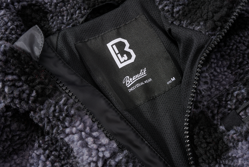 Brandit Teddyfleece куртка флісова, чорна/сіра