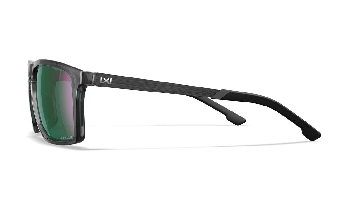 Wiley X сонячні окуляри Axe Captivate Polarized, зелене дзеркало/глянцевий кристальний сірий