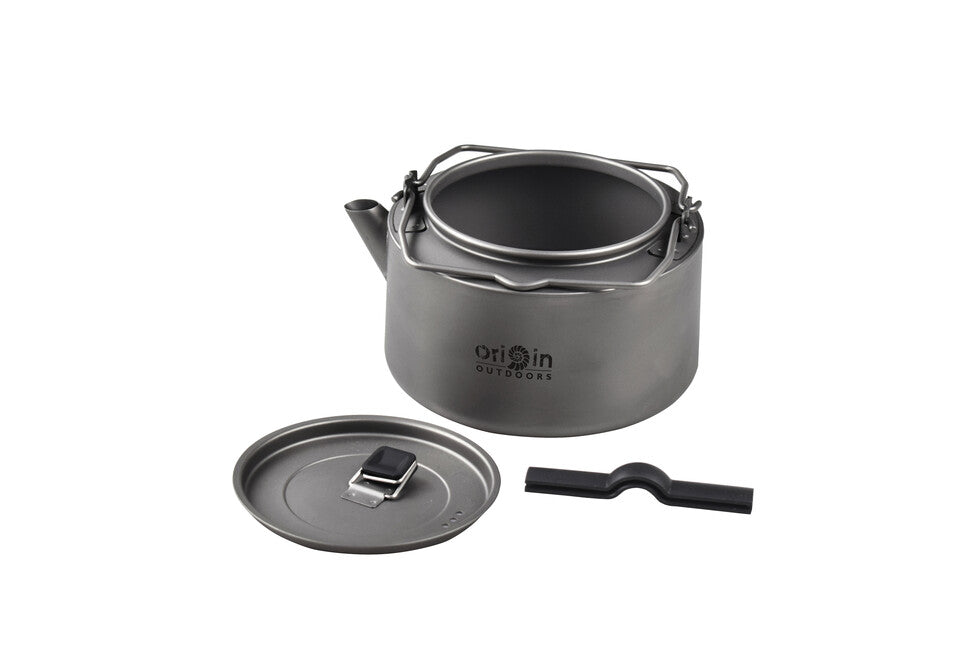 Origin Outdoors Camping Kettle титанова чайник з силіконовими ручками та ситом, 1,2 L