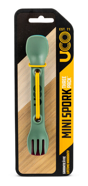 UCO Mini Spork набір приборів 3 шт., зелена, фіолетова, синя