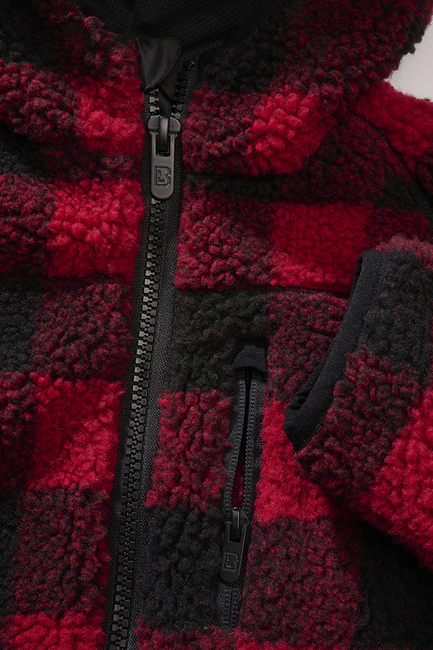 Brandit Teddyfleece куртка дитяча з капюшоном, червона/чорна