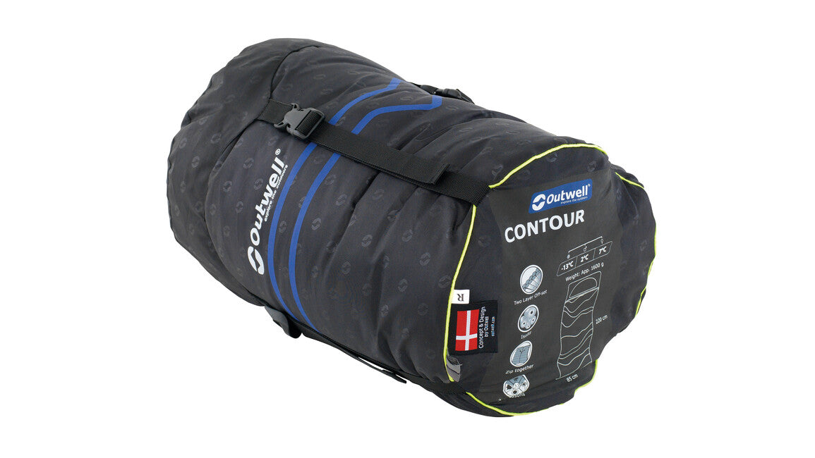 Outwell Contour лівий спальний мішок, темно-фіолетовий