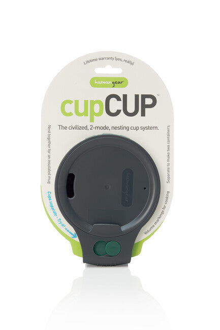 Humangear CupCUP туристичний кубок 2в1 з інтегрованою додатковою чашею та кришкою, вугільно-зелений