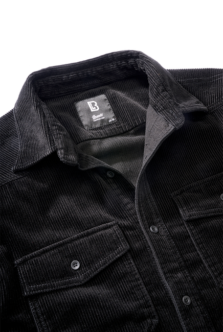 Brandit Classic Corduroy сорочка з довгими рукавами, чорна