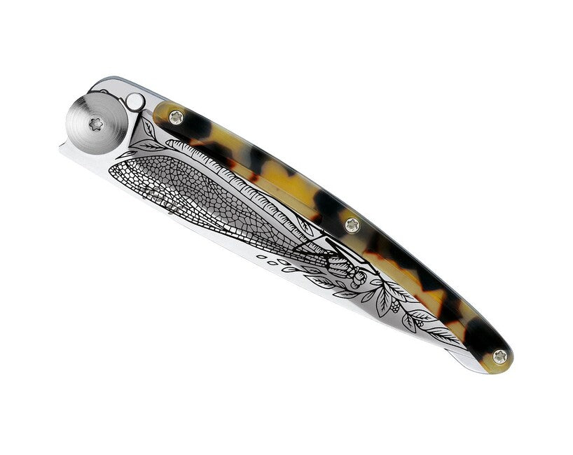 Deejo Tattoo Turtle складний ніж Dragonfly, дзеркальна панцира черепахи