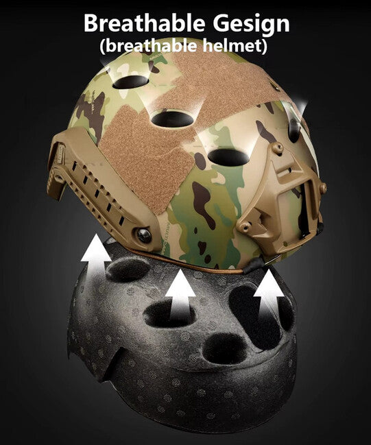 DRAGOWA Tactical Fast PJ тактичний шолом із окулярами Bolt, сірий (без сертифікації)