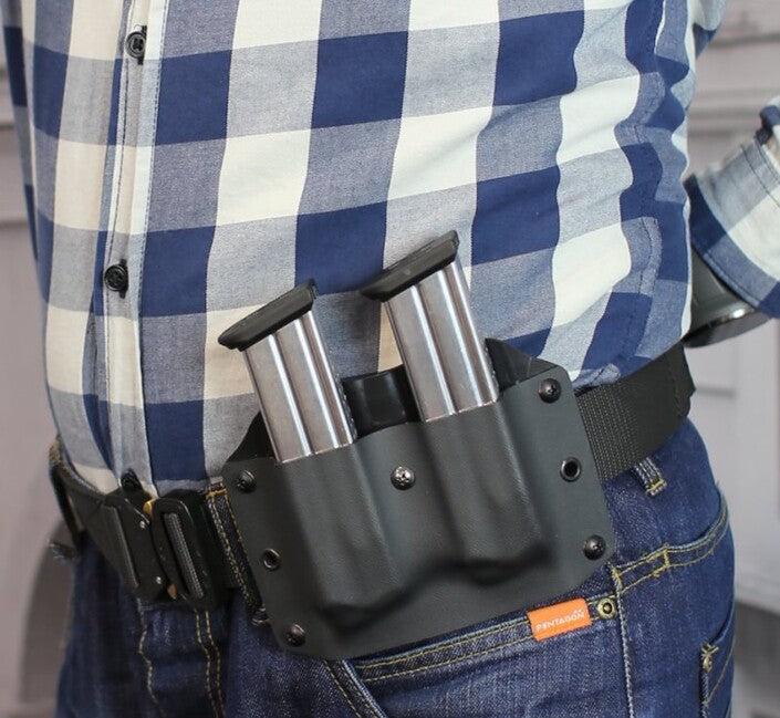 Falco F902 2021 чохол Kydex вертикальний для двох магазинів Glock 17, чорний, лівий