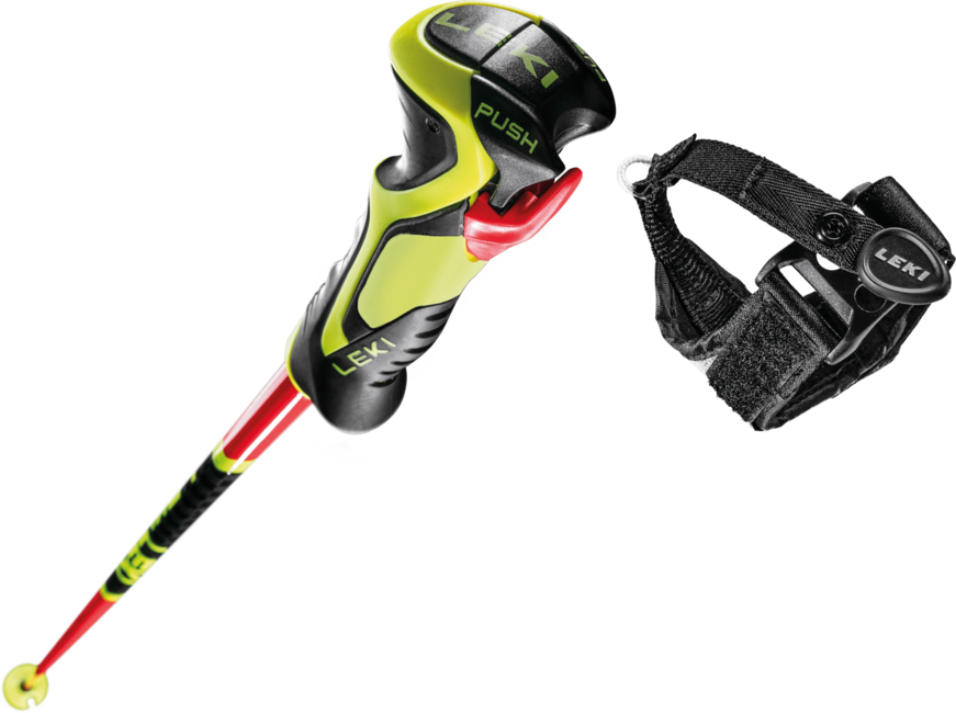 LEKI WCR Lite SL 3D лижні палиці, яскраво-червона-чорна-неоново-жовта