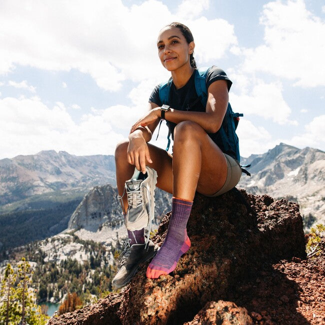 Darn Tough Hiker Micro Crew шкарпетки середньовагові з амортизацією, сливовий вересовий