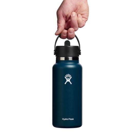 Hydro Flask термобутилка Wide Mouth з гнучким соломинкою Flex Straw Cap, індиго, 946 мл