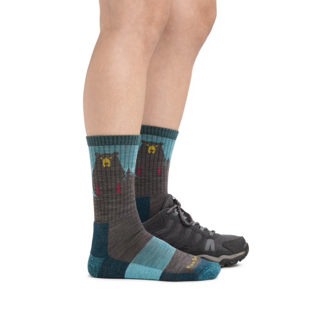 Darn Tough Bear Town Micro Crew шкарпетки легкі з подушкою, Aqua