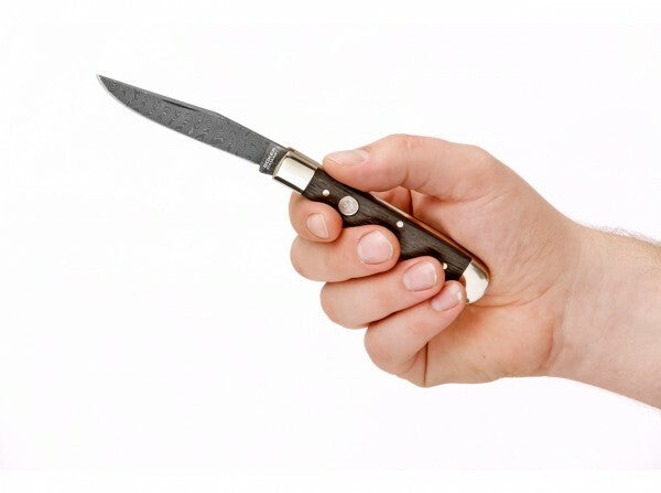 BÖKER® Trapper Classic кишеньковий ніж дамаськ, дубовий болото, 8,3 см